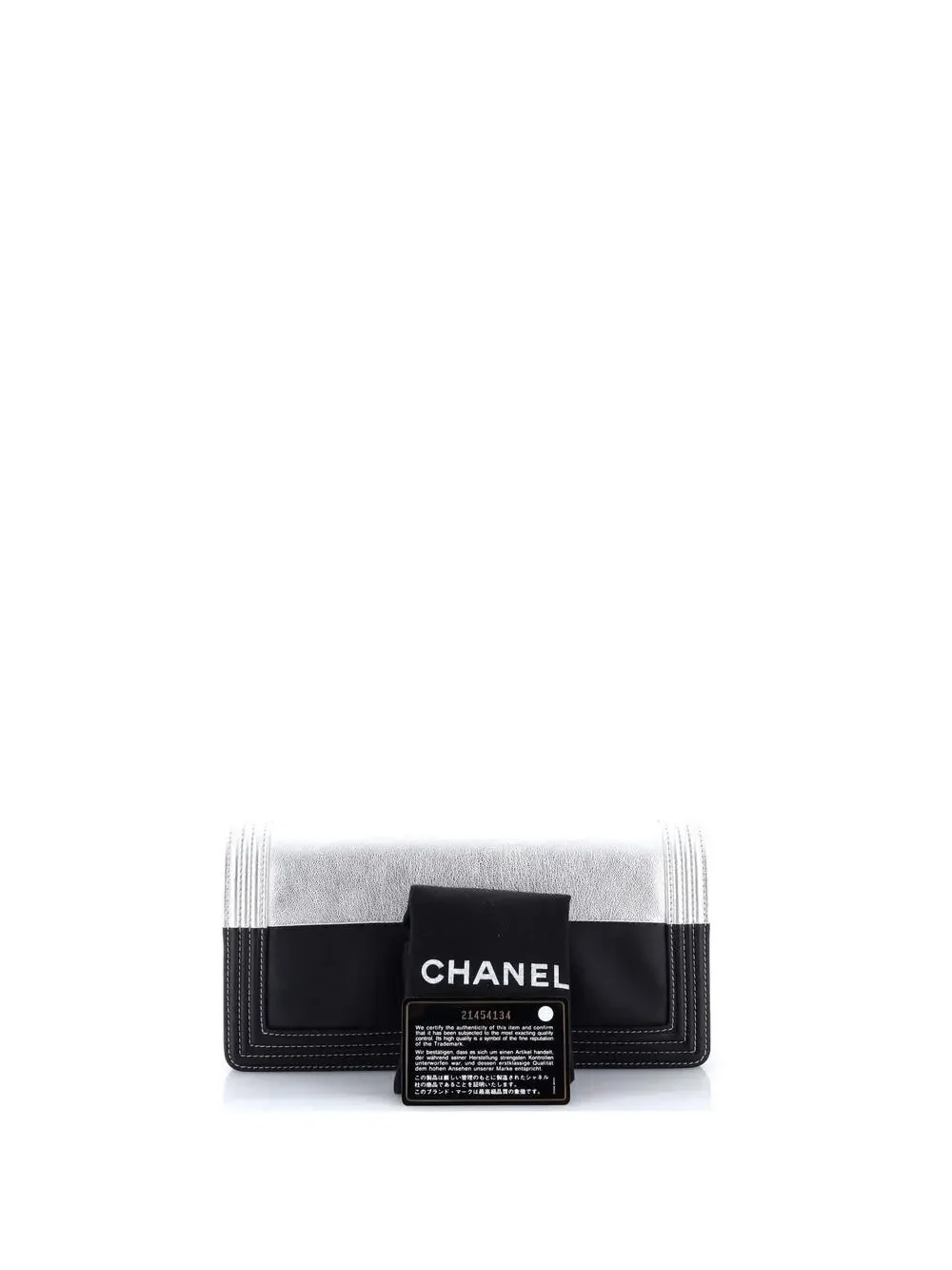 Chanel Bicolor Boy Flap Clutch Calfskin #255386C29B
